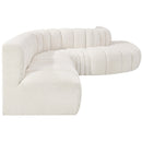 Meridian Arc Cream Boucle Fabric 7 pc Modular Sectional IMAGE 6
