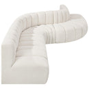 Meridian Arc Cream Boucle Fabric 7 pc Modular Sectional IMAGE 7