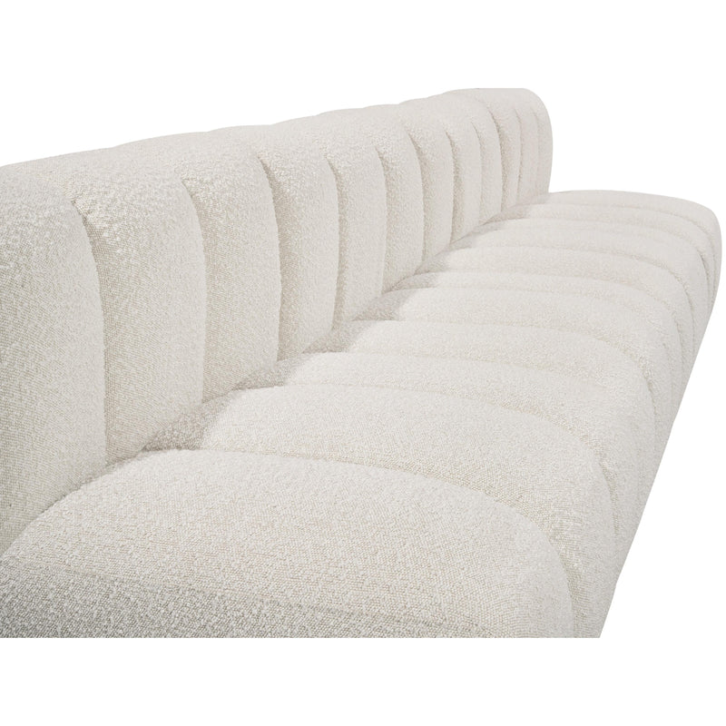 Meridian Arc Cream Boucle Fabric 7 pc Modular Sectional IMAGE 9