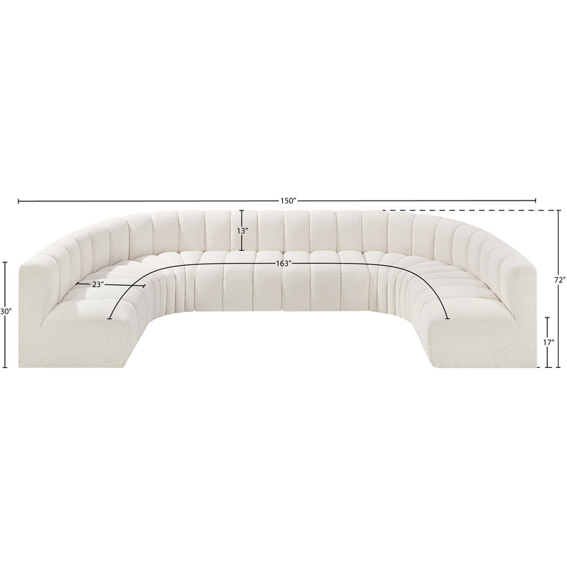 Meridian Arc Cream Boucle Fabric 8 pc Modular Sectional IMAGE 10