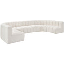 Meridian Arc Cream Boucle Fabric 8 pc Modular Sectional IMAGE 4