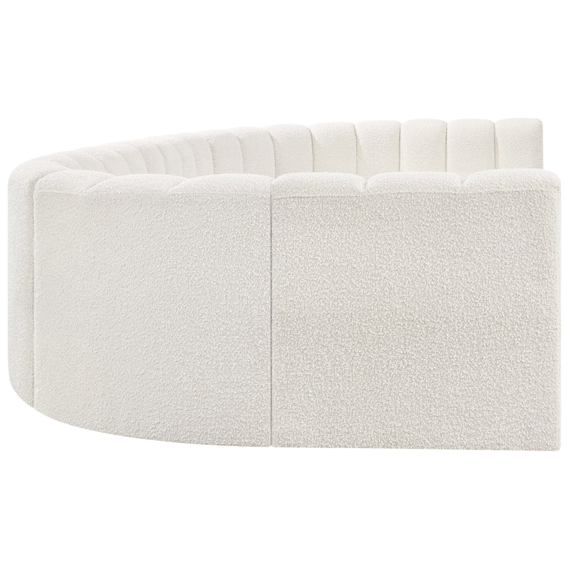 Meridian Arc Cream Boucle Fabric 8 pc Modular Sectional IMAGE 6