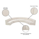 Meridian Arc Cream Boucle Fabric 8 pc Modular Sectional IMAGE 10