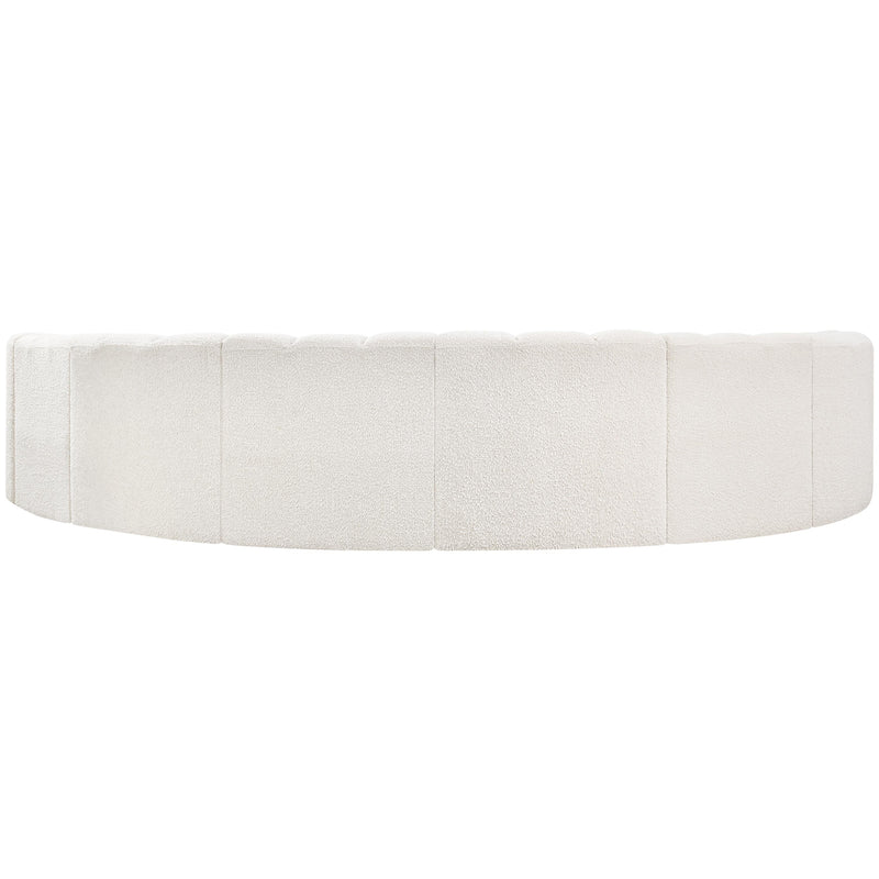 Meridian Arc Cream Boucle Fabric 8 pc Modular Sectional IMAGE 3
