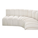 Meridian Arc Cream Boucle Fabric 8 pc Modular Sectional IMAGE 7