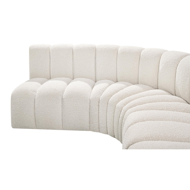 Meridian Arc Cream Boucle Fabric 8 pc Modular Sectional IMAGE 7