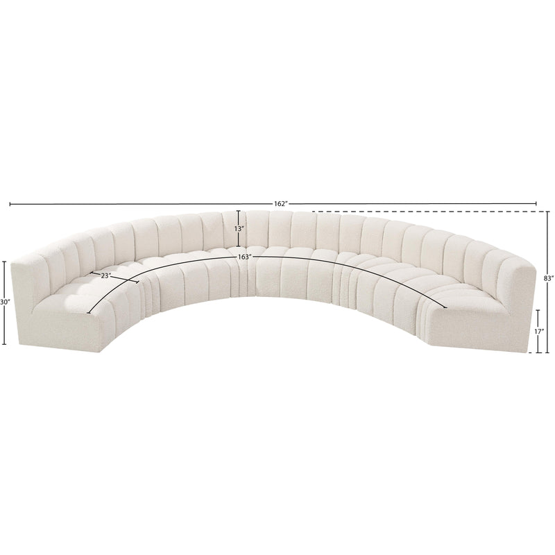 Meridian Arc Cream Boucle Fabric 8 pc Modular Sectional IMAGE 9