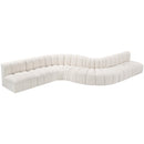 Meridian Arc Cream Boucle Fabric 8 pc Modular Sectional IMAGE 4