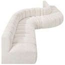 Meridian Arc Cream Boucle Fabric 8 pc Modular Sectional IMAGE 6