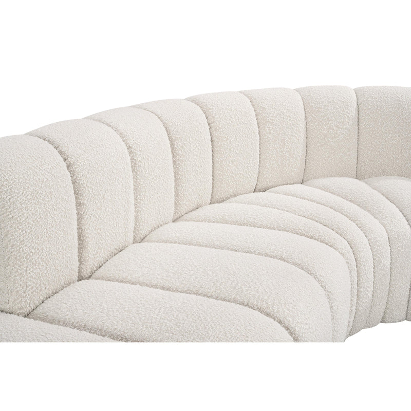 Meridian Arc Cream Boucle Fabric 8 pc Modular Sectional IMAGE 9