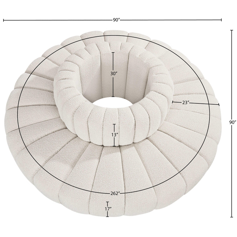 Meridian Arc Cream Boucle Fabric 8 pc Modular Sectional IMAGE 6