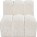 Meridian Arc Cream Boucle Fabric Straight Chair IMAGE 4