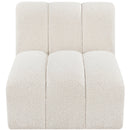 Meridian Arc Cream Boucle Fabric Straight Chair IMAGE 5