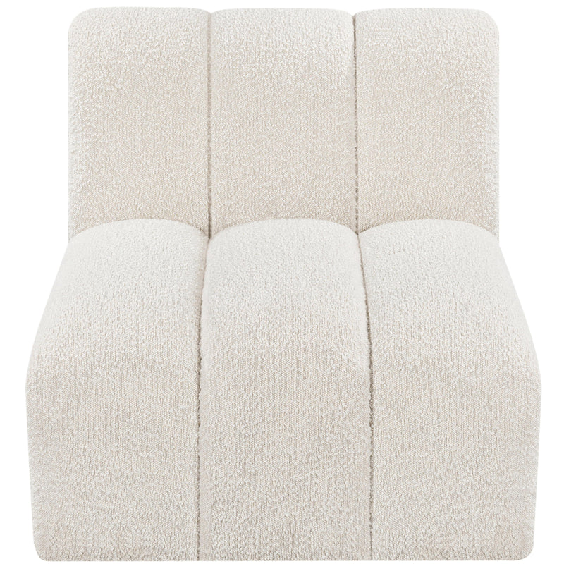 Meridian Arc Cream Boucle Fabric Straight Chair IMAGE 5