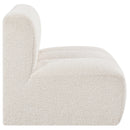 Meridian Arc Cream Boucle Fabric Straight Chair IMAGE 6