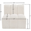 Meridian Arc Cream Boucle Fabric Straight Chair IMAGE 7