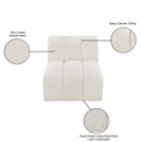 Meridian Arc Cream Boucle Fabric Straight Chair IMAGE 8