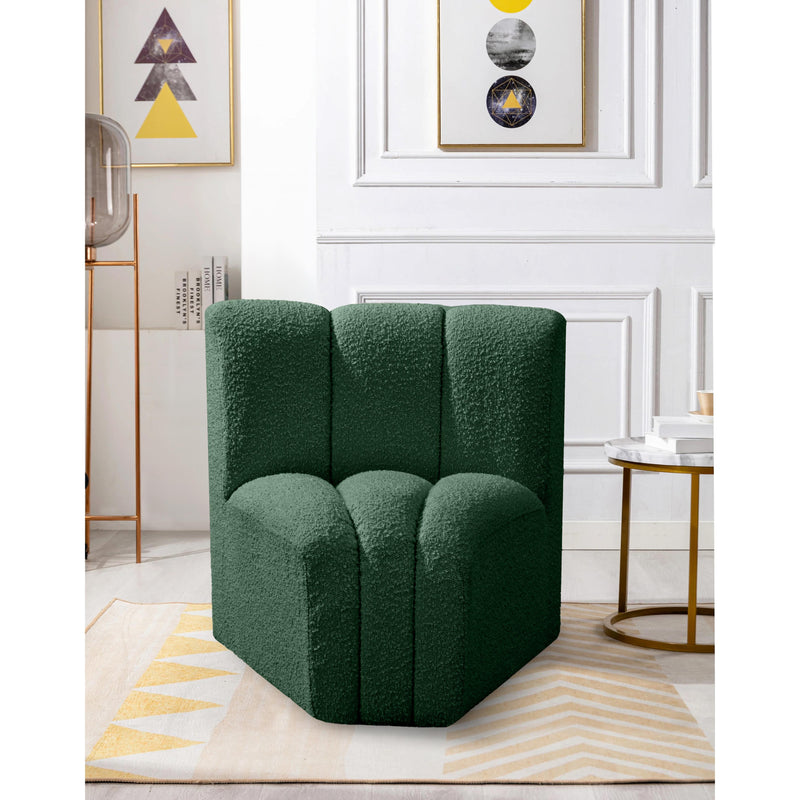 Meridian Arc Green Boucle Fabric Curved Corner IMAGE 2
