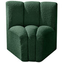 Meridian Arc Green Boucle Fabric Curved Corner IMAGE 4