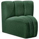 Meridian Arc Green Boucle Fabric Curved Corner IMAGE 5