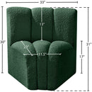 Meridian Arc Green Boucle Fabric Curved Corner IMAGE 7