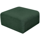 Meridian Arc Green Boucle Fabric Ottoman IMAGE 3