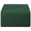 Meridian Arc Green Boucle Fabric Ottoman IMAGE 4
