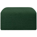 Meridian Arc Green Boucle Fabric Ottoman IMAGE 5