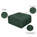 Meridian Arc Green Boucle Fabric Ottoman IMAGE 7