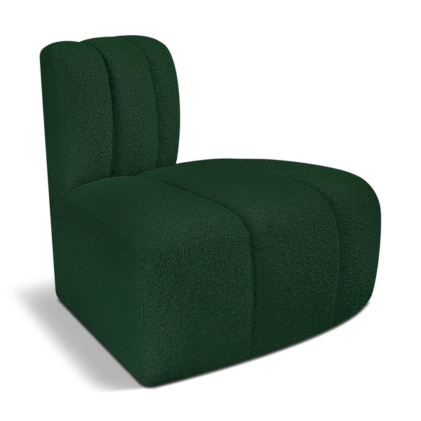 Meridian Arc Green Boucle Fabric Reverse Corner IMAGE 1