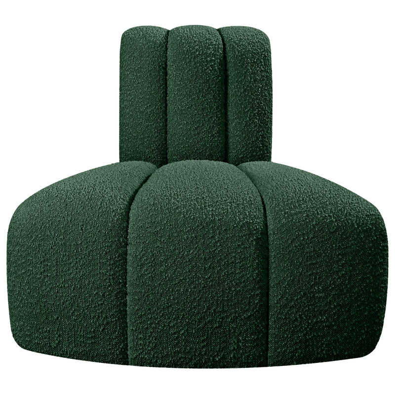 Meridian Arc Green Boucle Fabric Reverse Corner IMAGE 4