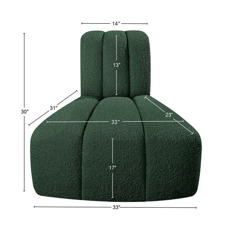 Meridian Arc Green Boucle Fabric Reverse Corner IMAGE 9