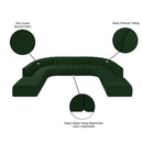 Meridian Arc Green Boucle Fabric 10 pc Modular Sectional IMAGE 11