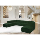 Meridian Arc Green Boucle Fabric 10 pc Modular Sectional IMAGE 2