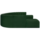 Meridian Arc Green Boucle Fabric 10 pc Modular Sectional IMAGE 6