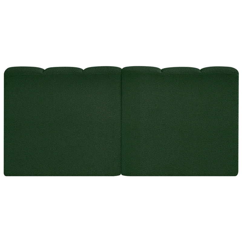 Meridian Arc Green Boucle Fabric 2 pc Modular Sectional IMAGE 3