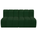 Meridian Arc Green Boucle Fabric 2 pc Modular Sectional IMAGE 4