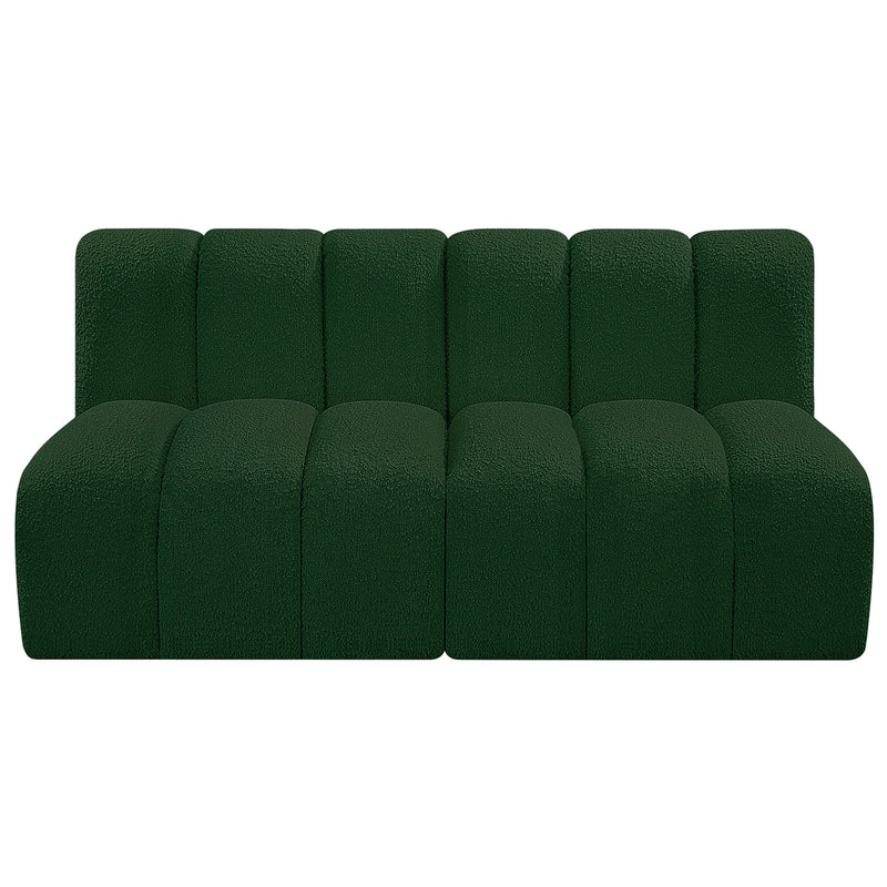 Meridian Arc Green Boucle Fabric 2 pc Modular Sectional IMAGE 4