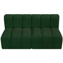 Meridian Arc Green Boucle Fabric 2 pc Modular Sectional IMAGE 5