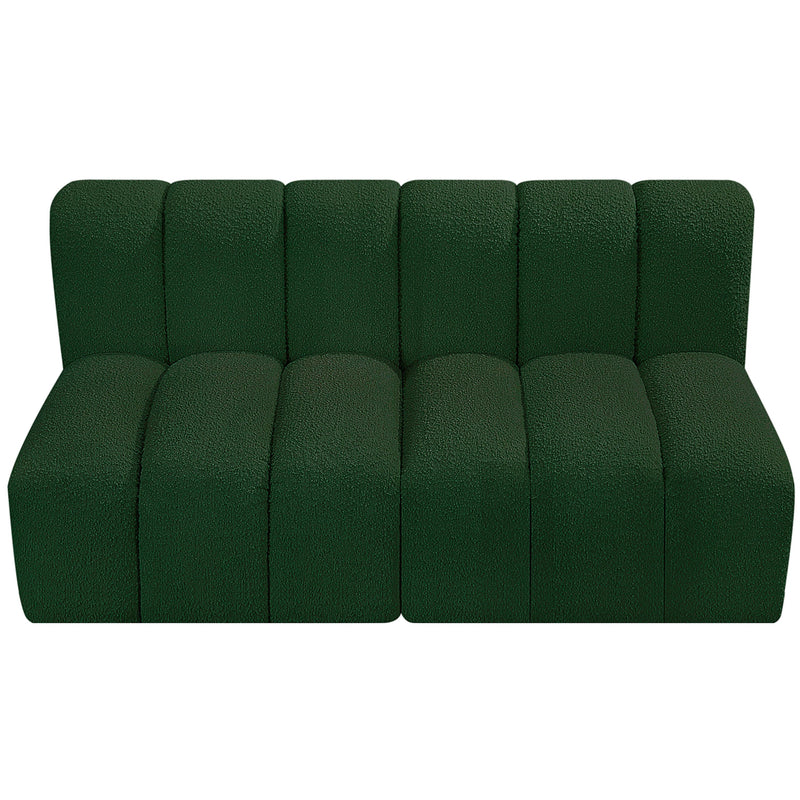Meridian Arc Green Boucle Fabric 2 pc Modular Sectional IMAGE 5
