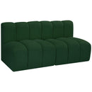 Meridian Arc Green Boucle Fabric 2 pc Modular Sectional IMAGE 6