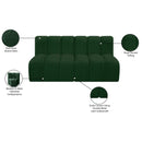 Meridian Arc Green Boucle Fabric 2 pc Modular Sectional IMAGE 9