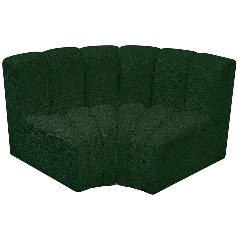 Meridian Arc Green Boucle Fabric 2 pc Modular Sectional IMAGE 3