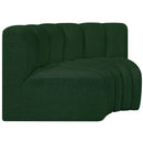 Meridian Arc Green Boucle Fabric 2 pc Modular Sectional IMAGE 4