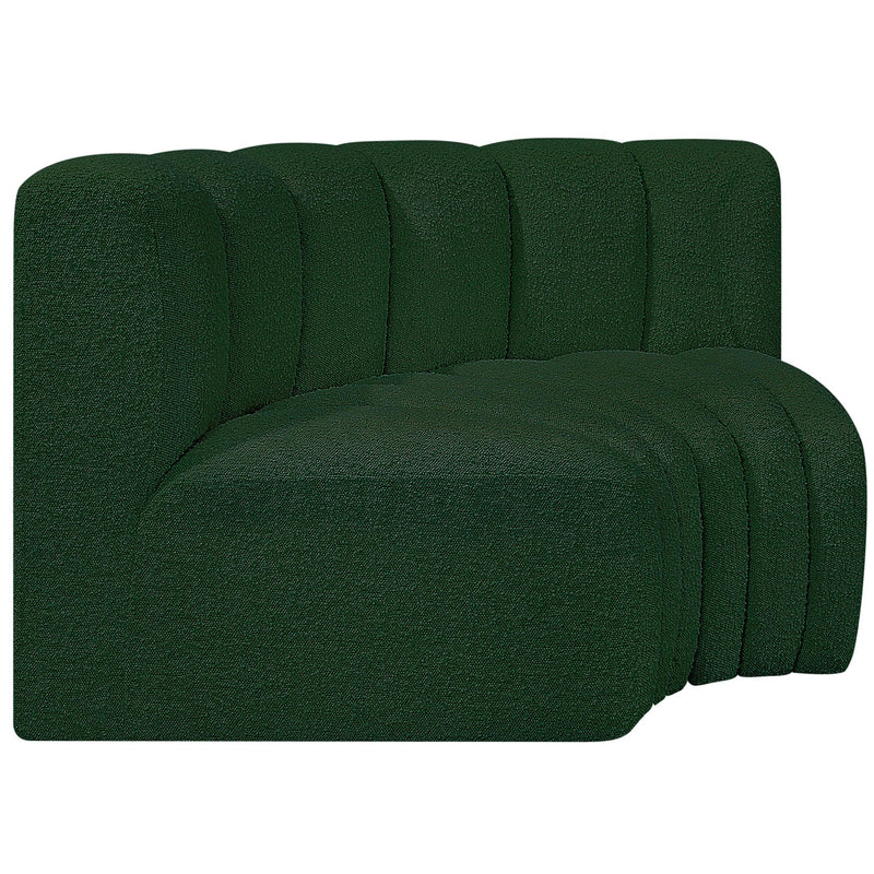 Meridian Arc Green Boucle Fabric 2 pc Modular Sectional IMAGE 4