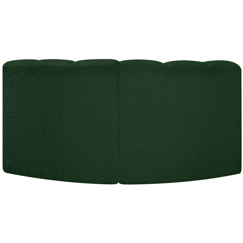Meridian Arc Green Boucle Fabric 2 pc Modular Sectional IMAGE 5