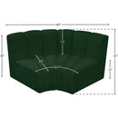 Meridian Arc Green Boucle Fabric 2 pc Modular Sectional IMAGE 6