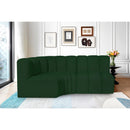 Meridian Arc Green Boucle Fabric 3 pc Modular Sectional IMAGE 2