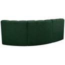 Meridian Arc Green Boucle Fabric 3 pc Modular Sectional IMAGE 3