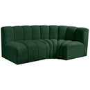 Meridian Arc Green Boucle Fabric 3 pc Modular Sectional IMAGE 4